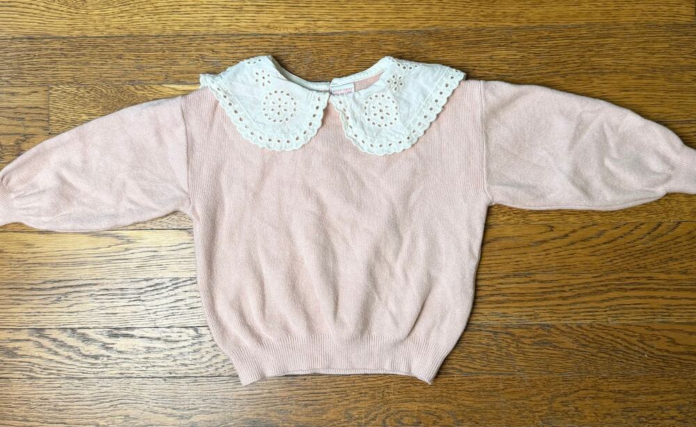 Zara Girls' Pink Collared Sweater Size 12-18 Months